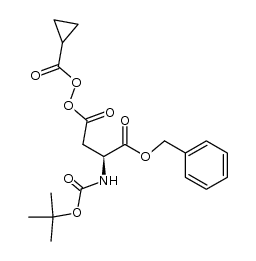 (2S)-2-tert-butoxycarbonylamino-4-cyclopropanecarbonylperoxy-4-oxo-butyric acid benzyl ester Structure