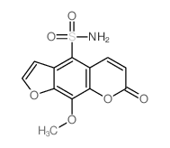 7H-Furo[3,2-g][1]benzopyran-4-sulfonamide, 9-methoxy-7-oxo-结构式