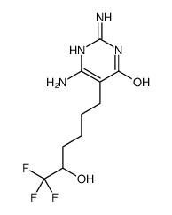 2,6-diamino-5-(6,6,6-trifluoro-5-hydroxyhexyl)-1H-pyrimidin-4-one结构式