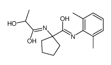 N-(2,6-dimethylphenyl)-1-(2-hydroxypropanoylamino)cyclopentane-1-carboxamide结构式