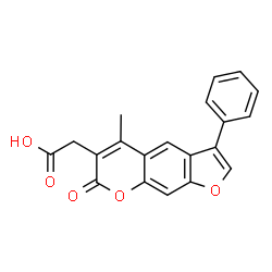 (5-Methyl-7-oxo-3-phenyl-7H-furo[3,2-g]chromen-6-yl)-acetic acid结构式