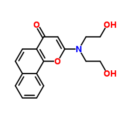 2-[bis(2-hydroxyethyl)amino]benzo[h]chromen-4-one结构式