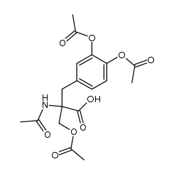 3-[3',4'-diacetoxyphenyl]-2-acetamino-2-acetoxymethyl-propionic acid Structure