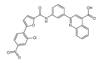 2-[3-[[5-(2-chloro-4-nitrophenyl)furan-2-carbonyl]amino]phenyl]quinoline-4-carboxylic acid结构式