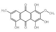 1,3,4,5-Tetrahydroxy-2-methoxy-7-methyl-9,10-anthracenedione结构式