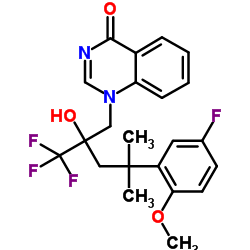 1-[4-(5-Fluoro-2-methoxyphenyl)-2-hydroxy-4-methyl-2-(trifluoromethyl)pentyl]-4(1H)-quinazolinone结构式