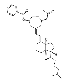 (1S,5R,E)-5-acetoxy-3-(2-((1R,3aS,7aR,E)-7a-methyl-1-((R)-6-methylheptan-2-yl)octahydro-4H-inden-4-ylidene)ethylidene)cycloheptyl benzoate Structure