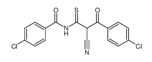 4-Chloro-N-[3-(4-chloro-phenyl)-2-cyano-3-oxo-thiopropionyl]-benzamide Structure