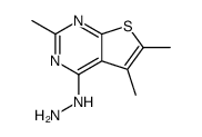 4-HYDRAZINO-2,5,6-TRIMETHYLTHIENO[2,3-D]PYRIMIDINE structure