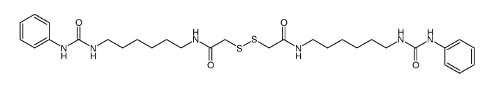 N-[6-(3-phenyl-ureido)-hexyl]-2-{[6-(3-phenyl-ureido)-hexylcarbamoyl]-methyldisulfanyl}-acetamide结构式