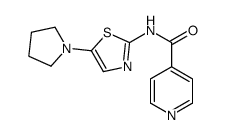 N-(5-pyrrolidin-1-yl-1,3-thiazol-2-yl)pyridine-4-carboxamide结构式