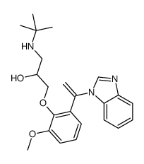1-[2-[1-(benzimidazol-1-yl)ethenyl]-6-methoxyphenoxy]-3-(tert-butylamino)propan-2-ol结构式