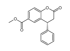 2H-1-Benzopyran-6-carboxylic acid, 3,4-dihydro-2-oxo-4-phenyl-, methyl ester, (4R) Structure