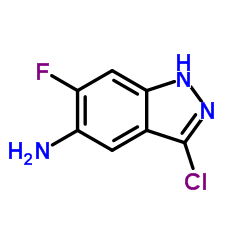 3-Chloro-6-fluoro-1H-indazol-5-amine结构式