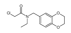 2-CHLORO-N-(2,3-DIHYDRO-1,4-BENZODIOXIN-6-YLMETHYL)-N-ETHYLACETAMIDE结构式