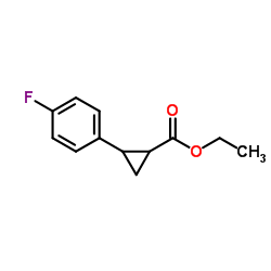 Cyclopropanecarboxylic acid, 2-(4-fluorophenyl)-, ethyl ester structure