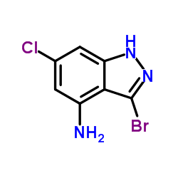 3-Bromo-6-chloro-1H-indazol-4-amine structure