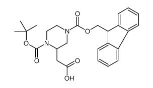 1,4-Piperazinedicarboxylic acid, 2-(carboxyMethyl)-, 1-(1,1-dimethylethyl) 4-(9H-fluoren-9-ylmethyl) ester Structure