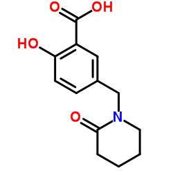 2-HYDROXY-5-(2-OXO-PIPERIDIN-1-YLMETHYL)-BENZOIC ACID结构式