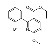 Ethyl 4-(2-bromophenyl)-2-methoxy-5-pyrimidinecarboxylate结构式
