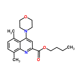 Butyl 5,8-dimethyl-4-morpholinoquinoline-2-carboxylate结构式