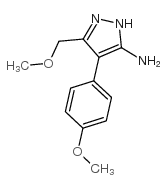 5-甲氧基甲基-4-(4-甲氧基-苯基)-2H-吡唑-3-基胺结构式