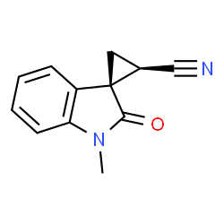 (1S,2R)-2'-OXOSPIRO[CYCLOPROPANE-1,3'-INDOLINE]-2-CARBONITRILE Structure