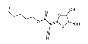 hexyl 2-cyano-2-(4,5-dihydroxy-1,3-dithiolan-2-ylidene)acetate Structure