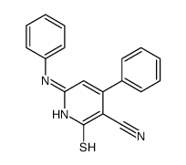 6-anilino-4-phenyl-2-sulfanylidene-1H-pyridine-3-carbonitrile结构式