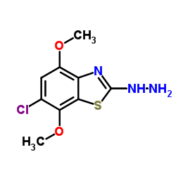 6-CHLORO-4,7-DIMETHOXY-2(3H)-BENZOTHIAZOLONEHYDRAZONE结构式