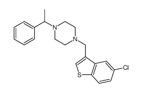 1-[(5-chloro-1-benzothiophen-3-yl)methyl]-4-(1-phenylethyl)piperazine Structure