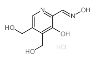 2-Pyridinecarboxaldehyde,3-hydroxy-4,5-bis(hydroxymethyl)-, oxime, hydrochloride (1:1) Structure