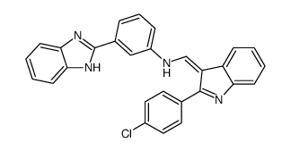 3-(1H-benzimidazol-2-yl)-N-[(E)-[2-(4-chlorophenyl)indol-3-ylidene]methyl]aniline结构式