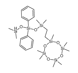 1-hydro-1,1,5,5-tetramethyl-3,3-diphenyl-5-<2-(heptamethylcyclotetrasiloxanyl)ethyl>trisiloxane结构式