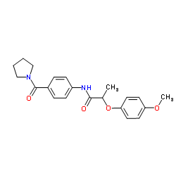 2-(4-Methoxyphenoxy)-N-[4-(1-pyrrolidinylcarbonyl)phenyl]propanamide Structure