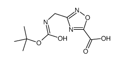 3-叔丁氧羰基氨基甲基-1,2,4-恶二唑-5-甲酸结构式