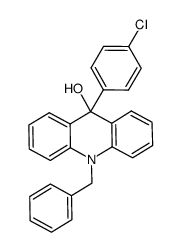 10-benzyl-9-(4-chlorophenyl)-9,10-dihydroacridin-9-ol结构式