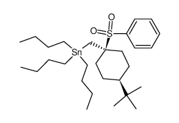 tributyl(((1s,4s)-4-(tert-butyl)-1-(phenylsulfonyl)cyclohexyl)methyl)stannane结构式