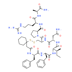 (d(CH2)51,D-Phe2,Ile4,Ala-NH29)-Vasopressin结构式