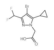 [4-Bromo-5-cyclopropyl-3-(difluoromethyl)-1H-pyrazol-1-yl]acetic acid Structure
