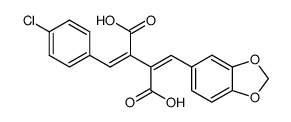 α-p-Chlor-benzyliden-β-(3,4-methylendioxy-benzyliden)-bernsteinsaeure Structure