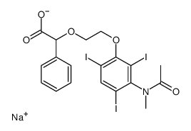 sodium,2-[2-[3-[acetyl(methyl)amino]-2,4,6-triiodophenoxy]ethoxy]-2-phenylacetate结构式