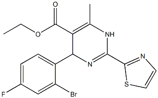 4-(2-溴-4-氟苯基)-6-甲基-2-(噻唑-2-基)-1,4-二氢嘧啶-5-羧酸乙酯结构式