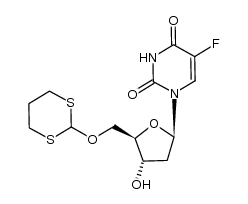 2'-deoxy-5-fluoro-5'-O-(1,3-dithian-2-yl)uridine Structure