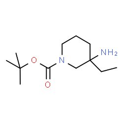 tert-Butyl 3-amino-3-ethylpiperidine-1-carboxylate结构式