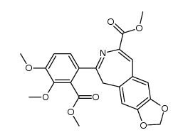 methyl 2-(2-methoxycarbonyl-3,4-dimethoxyphenyl)-7,8-methylenedioxy-1H-3-benzazepine-4-carboxylate结构式
