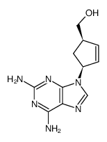 (+/-)-cis-<4-(2,6-diamino-9H-purin-9-yl)-2-cyclopentenyl>carbinol Structure