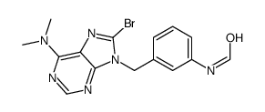 8-bromo-6-(dimethylamino)-9-(3-formamidobenzyl)-9H-purine Structure