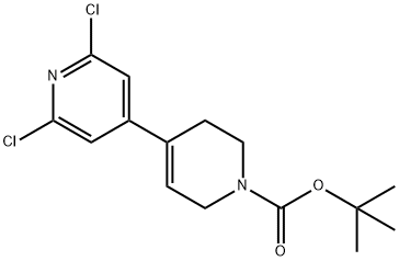 2',6'-二氯-5,6-二氢-[4,4'-联吡啶]-1(2H)-羧酸叔丁酯结构式