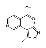 3-(3,5-dimethyl-1,2-oxazol-4-yl)pyridine-4-carboxylic acid结构式